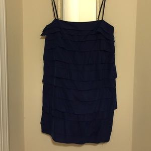Ann Taylor 100% Silk blue flapper dress size 6